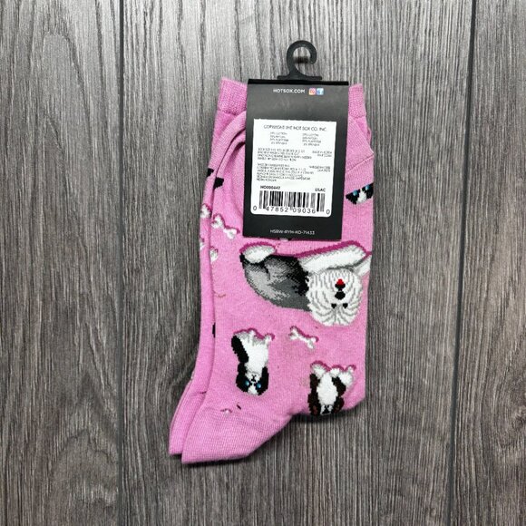 Hot Sox Women Pink Dog Socks New NWT One Size - Picture 4 of 4